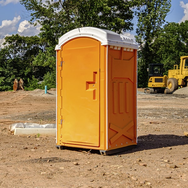 how often are the porta potties cleaned and serviced during a rental period in Lake of the Woods California